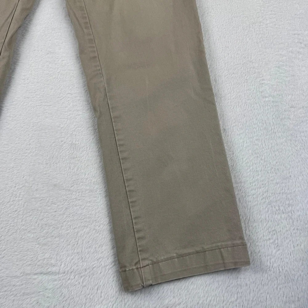 Uniqlo Slim Fit Chino Pants Mens 33x34 Khaki Tan Cotton Flat Front Trousers